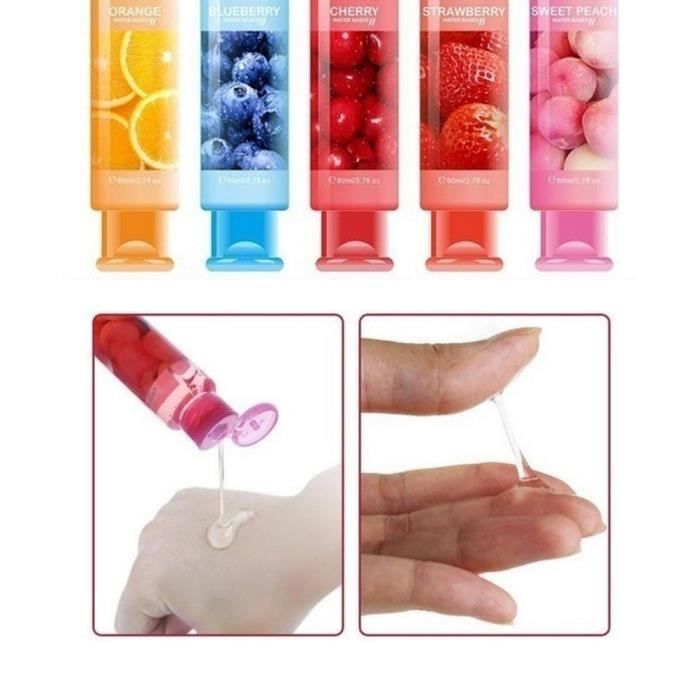 OMABETA Gel lubricante para masaje corporal con sabor a frutas, 80 ml, soluble en agua, para adultos, como se muestra.