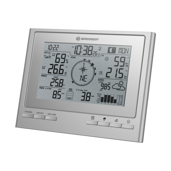 Stație meteo wireless ClimateScout 7 în 1, argintie