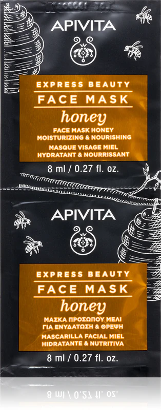 Máscara facial nutritiva Apivita Express Beauty com mel.