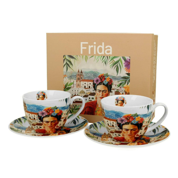 Zestaw 2 Filiżanek 270 ml Frida Kahlo Porcelana do kawy i herbaty