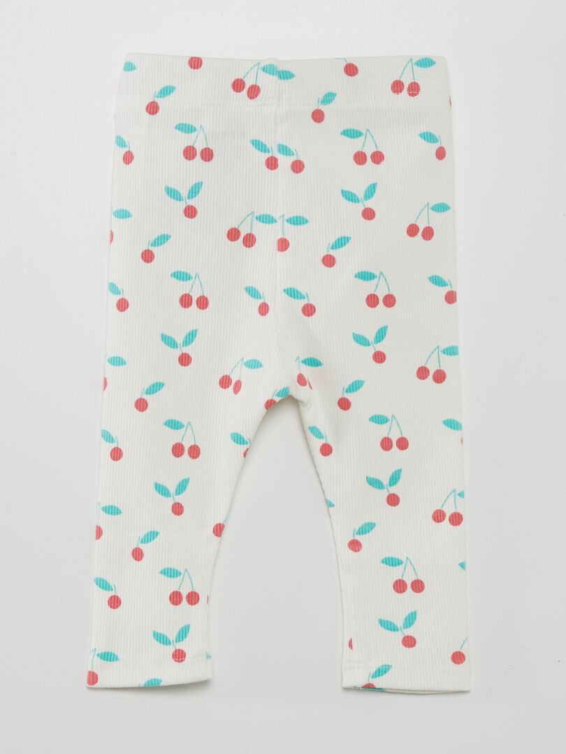 Lange legging met print - WIT