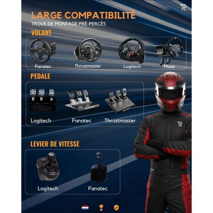 RANQER SimRacing Cockpit – Driving Simulator / Racing Simulator with Gaming Bucket Seat, Compatible with PC, PS5 and Xbox