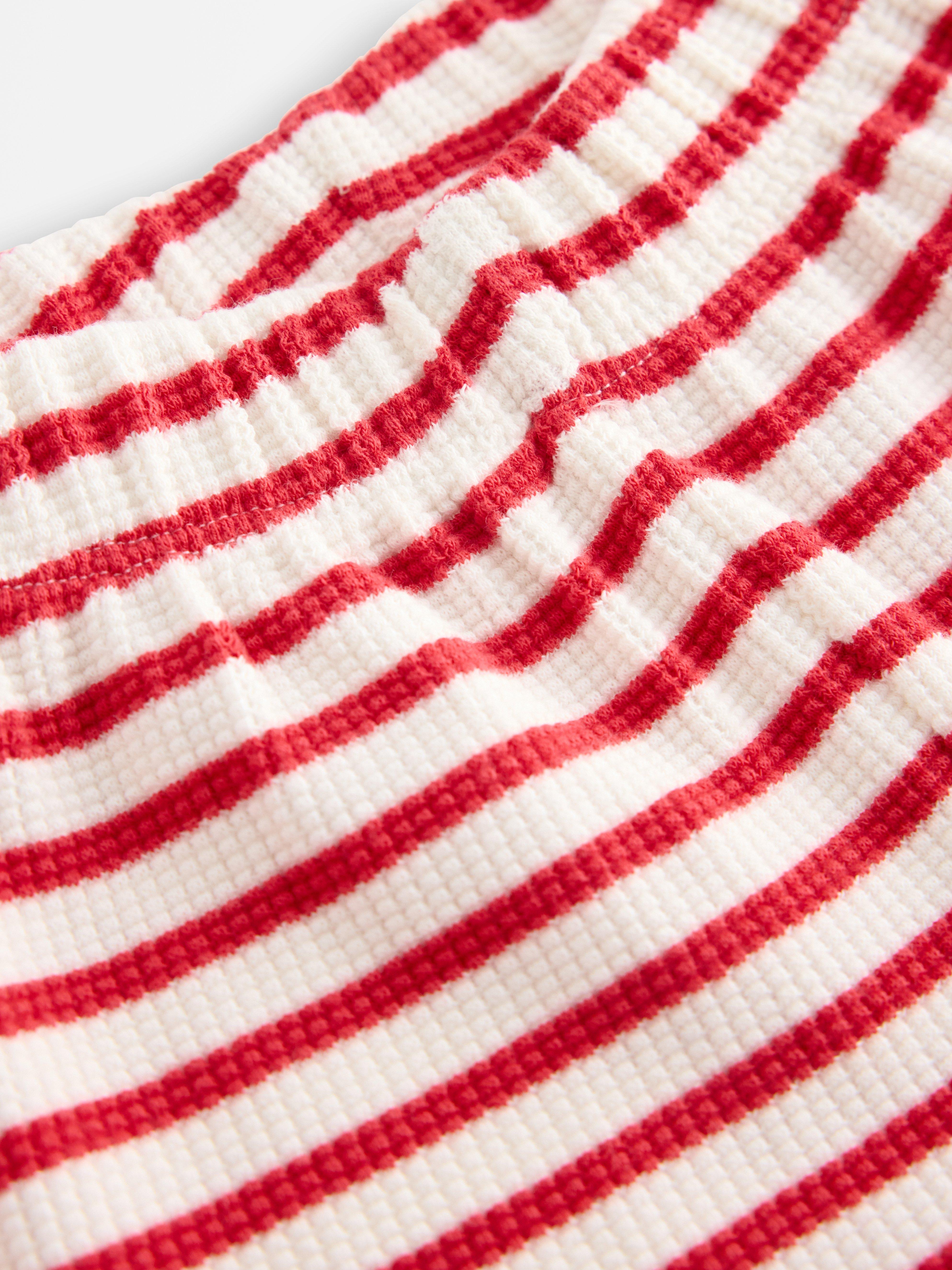 Randiga trikåshorts Light Red