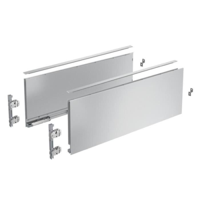 Kits profils côtés - HETTICH - AvanTech YOU - Tiroir casserolier - Hauteur 187 mm - Longueur 350 mm - Argent