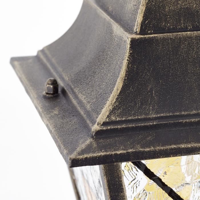 Lámpara de pie de exterior JANEL - BRILLANTE - negro y dorado - metal/cristal - IP44