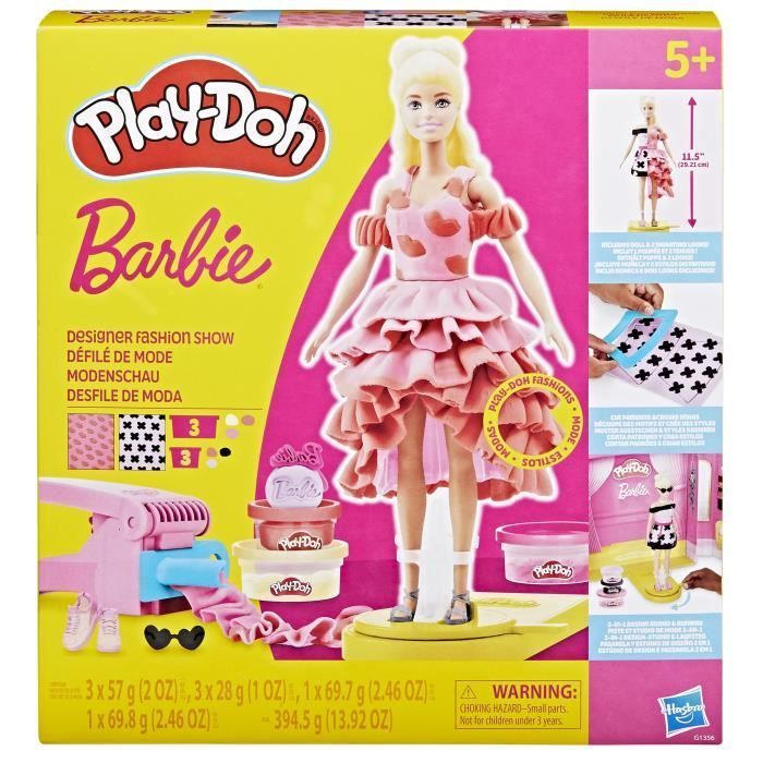 Play-Doh Barbie Fashion Show, set de plastilina, para mayores de 5 años.