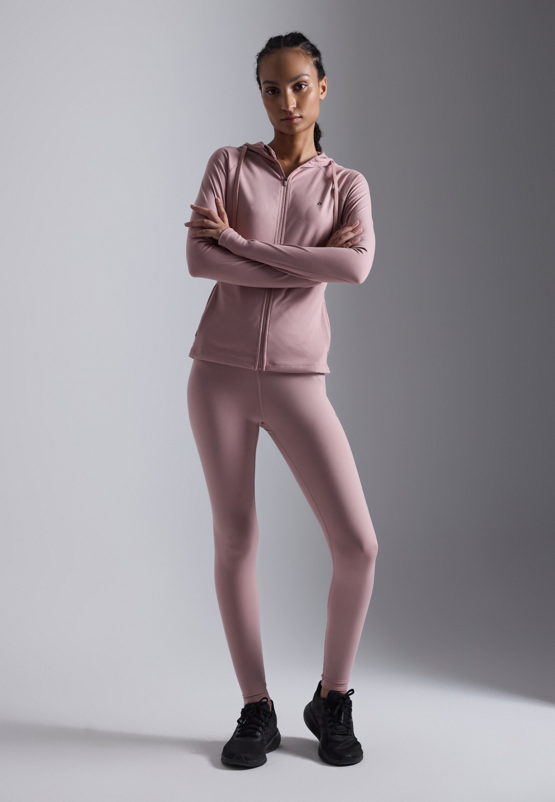 Even&Odd Active Sport-Sweatshirt mit Kapuze und Reißverschluss - Mauve