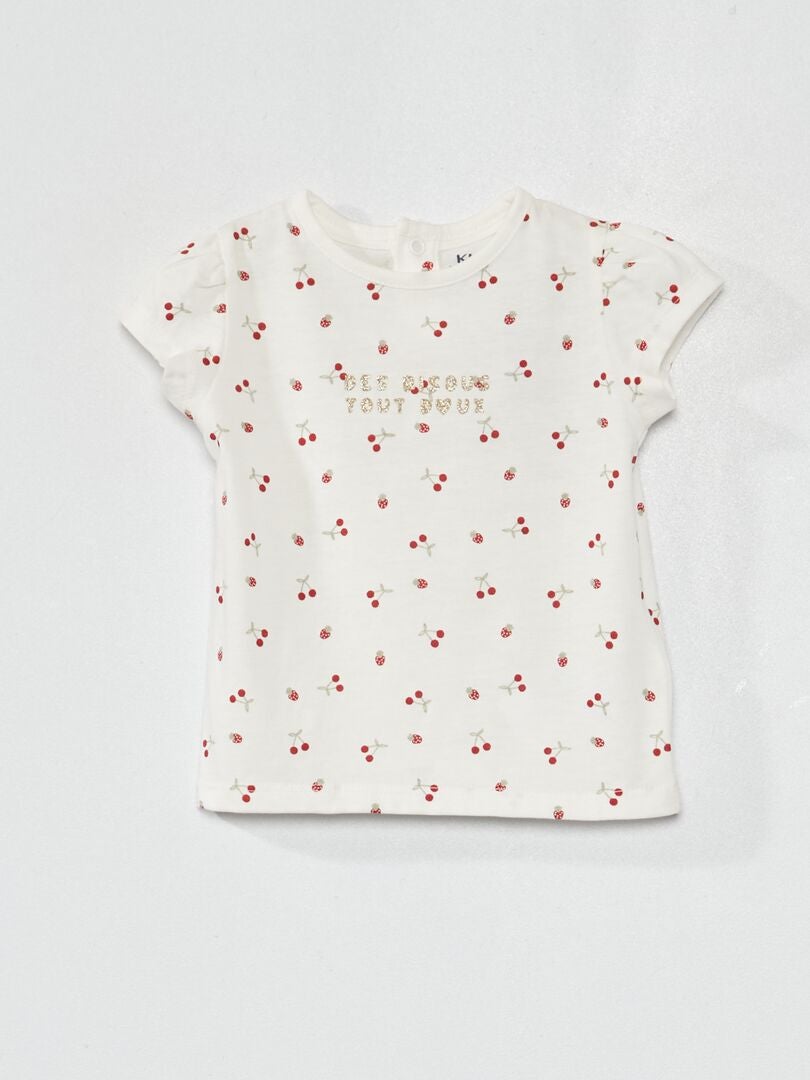 Camiseta de punto estampada - BLANCA