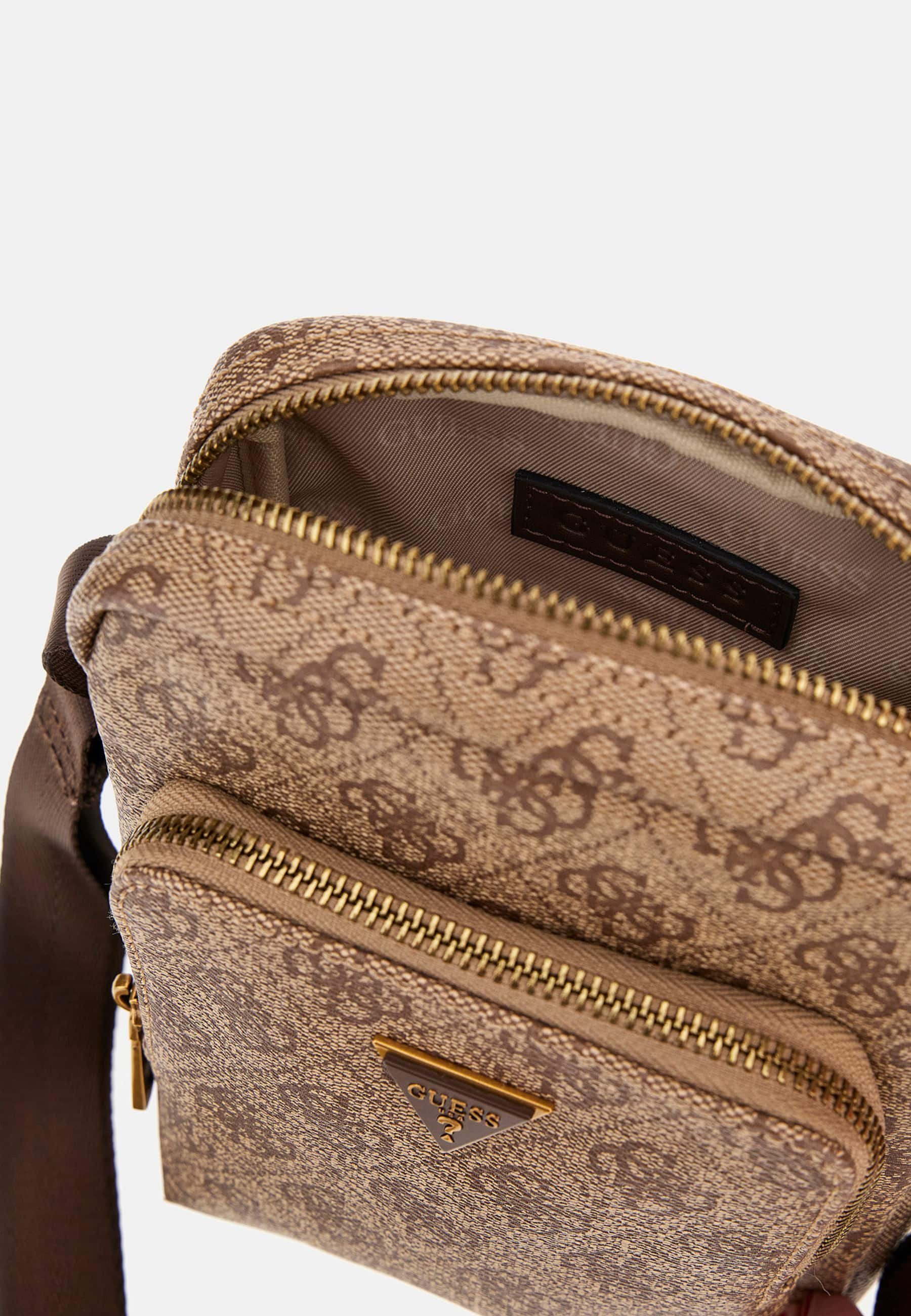 Guess MILANO XBODY DOUBLE - Crossbodytas - beige marrone