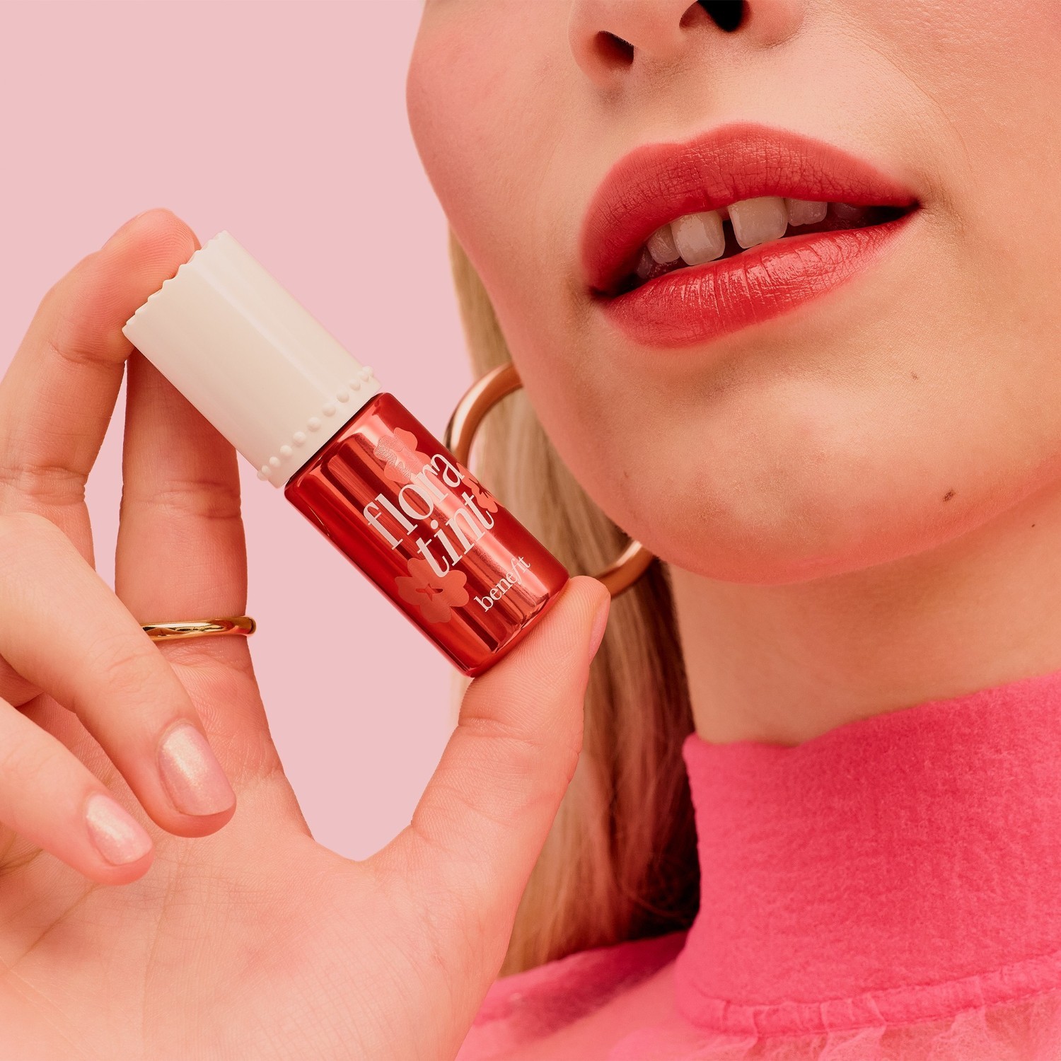Benefit Lipstain barva za ustnice in odtenek Flora Tint rdečilo za lica in ustnice – 6 ml