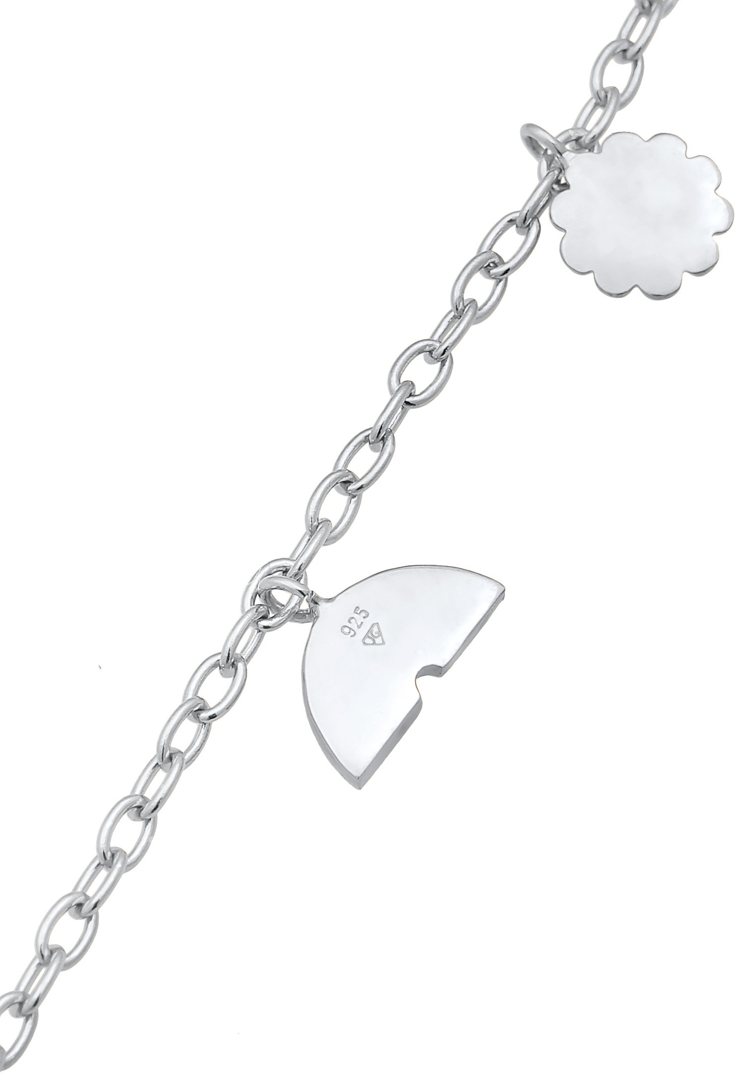 Elli Femmes avec Smiling face Fleur champignon Pendentif avec émail et cristal de verre en argent sterling 925