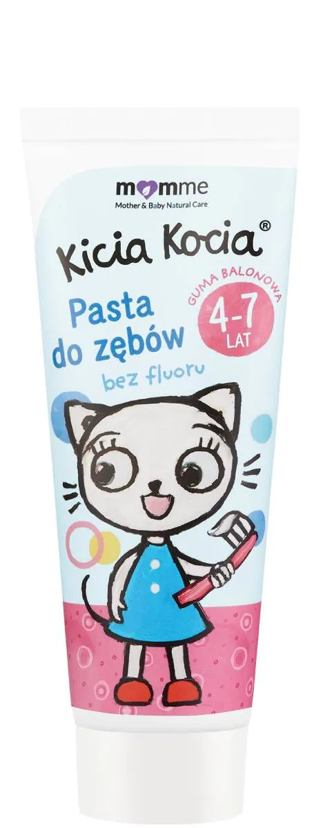 Momme Pasta do zębów 4-7 Bez Fluoru Sm. Guma Balonowa