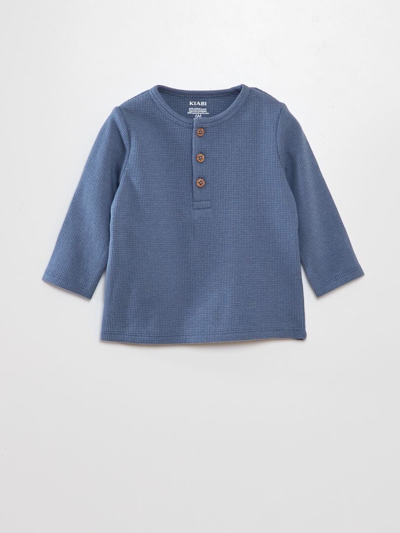 Camiseta de tela repujada - AZUL
