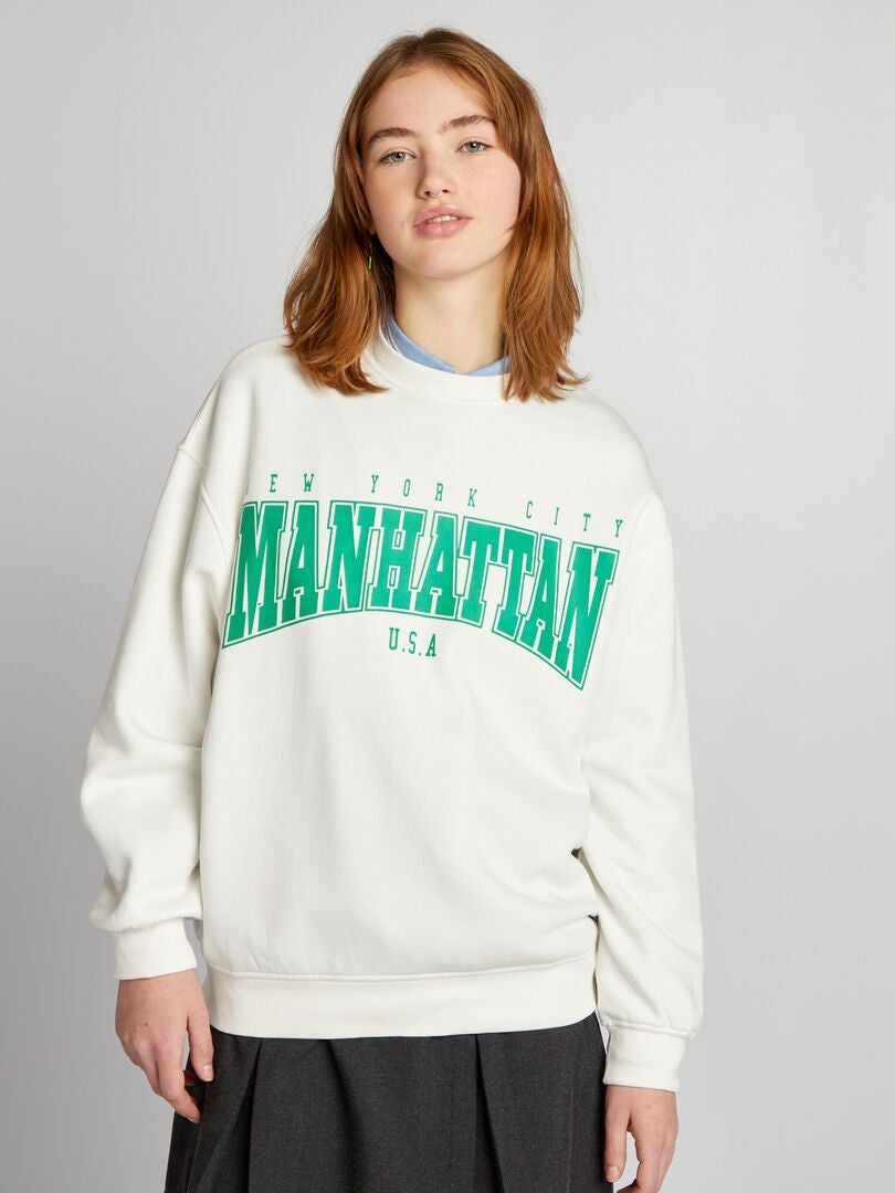 Moletom de lã estampado - BRANCO
