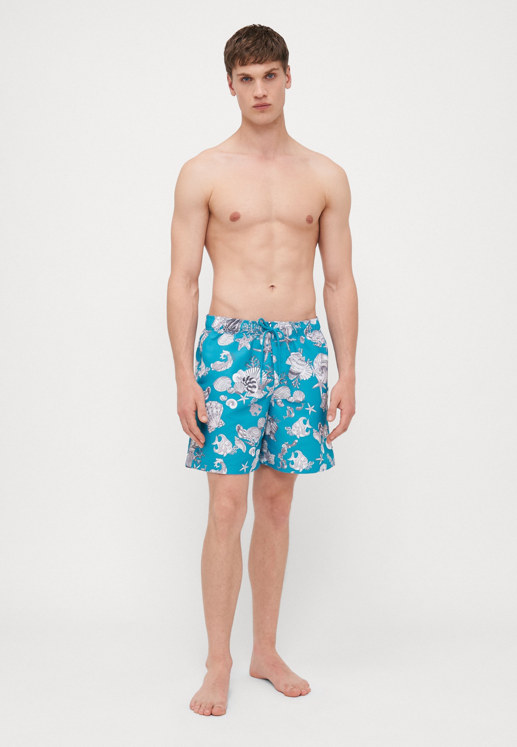 Versace SWIM GOLFO LAVACANZA ALL OVER - Pantaloncini da bagno - verde mare scuro/grigio argento