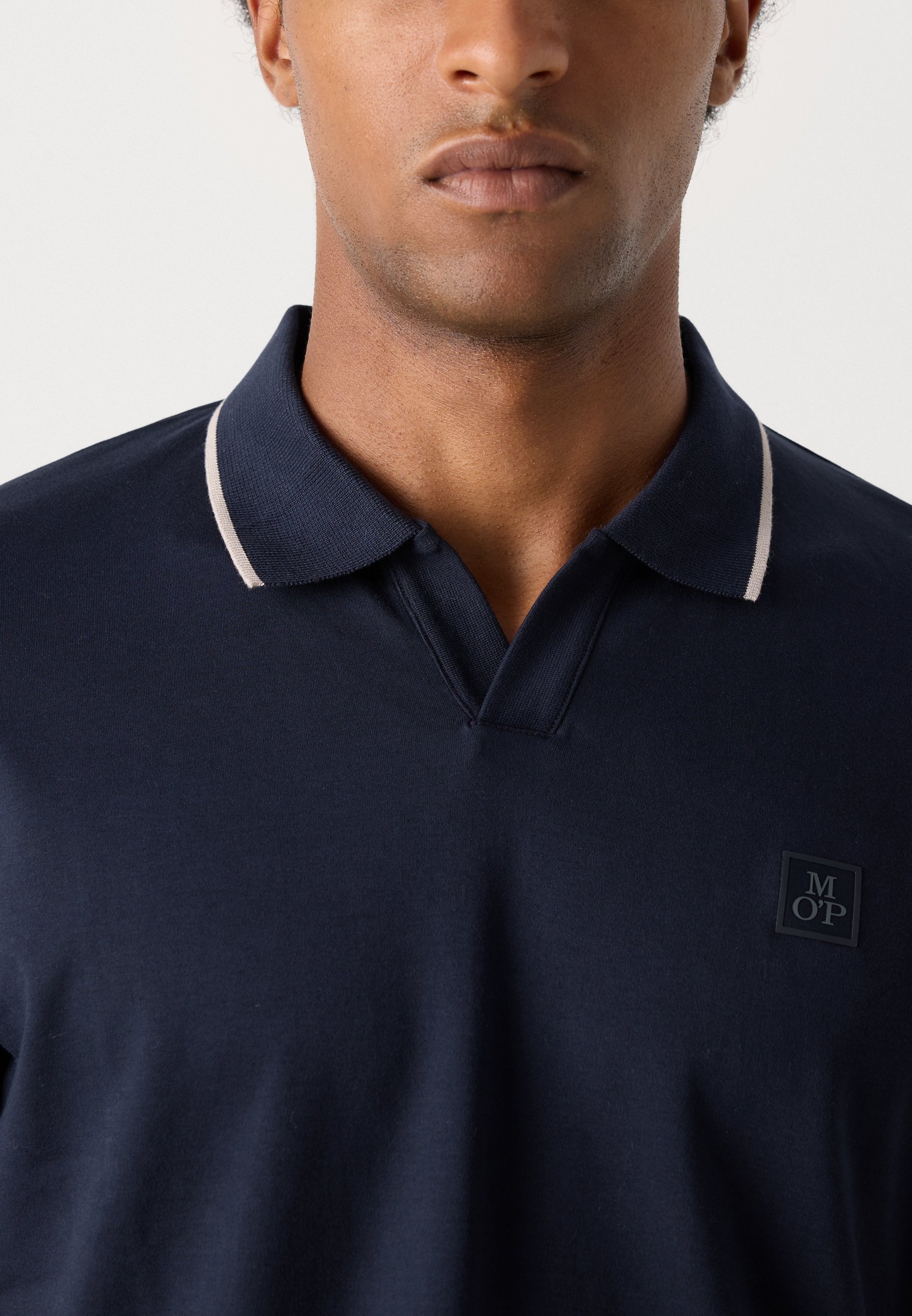 Marc O'Polo Poloshirt met korte mouwen en kraag - donkerblauw