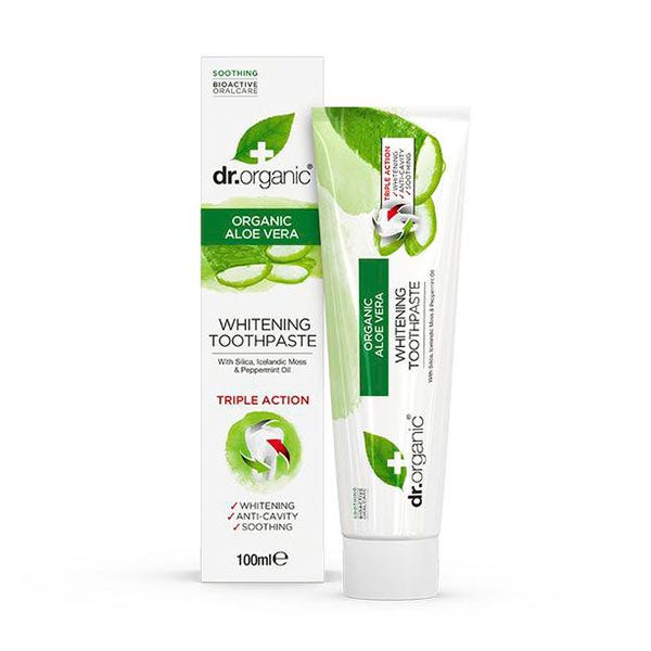 Pastă de dinți organică cu aloe vera pentru albire | 100 ml