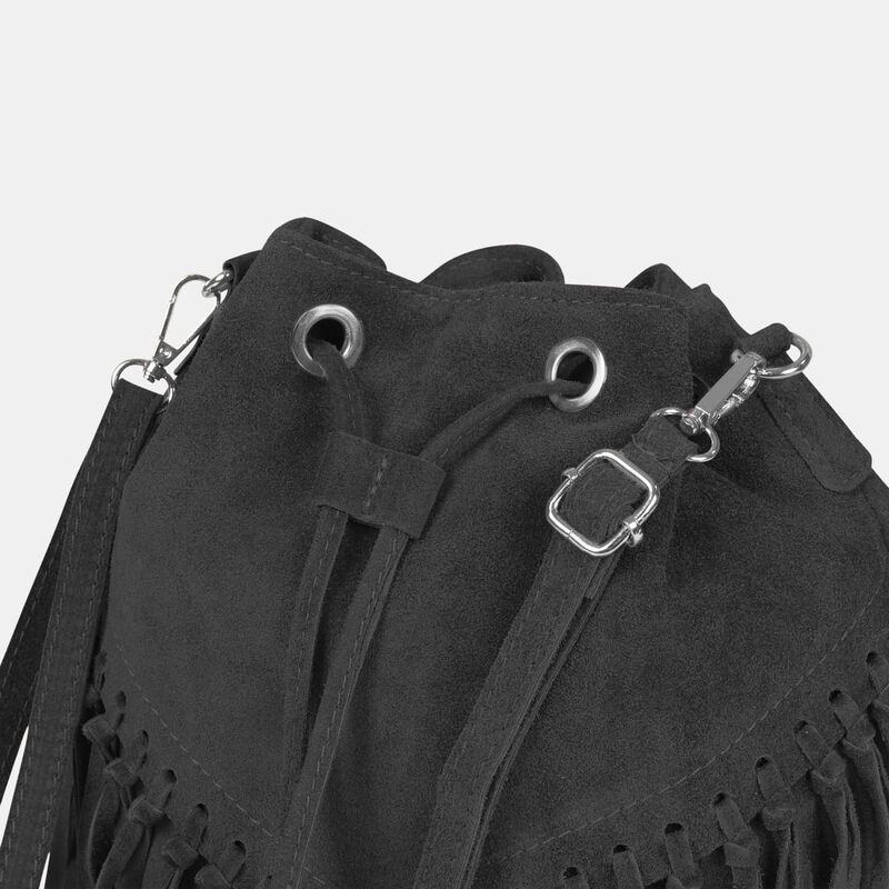 Wiadro Borsa da Donna z zamszu con frange