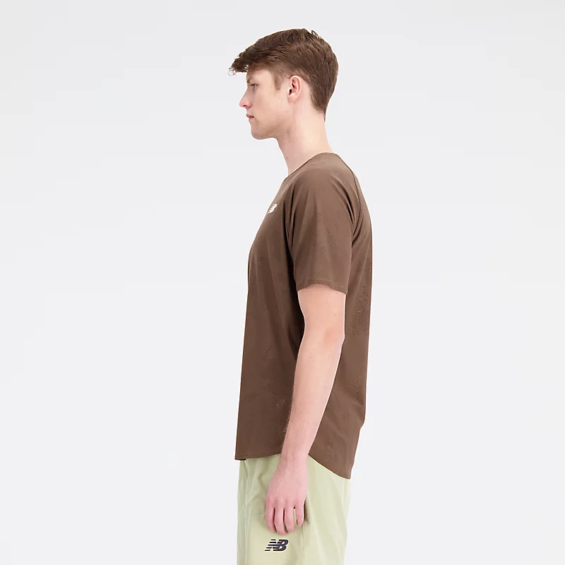 Koszulka méska Q Speed Jacquard z krótkim rękawem - DARK SHROOM