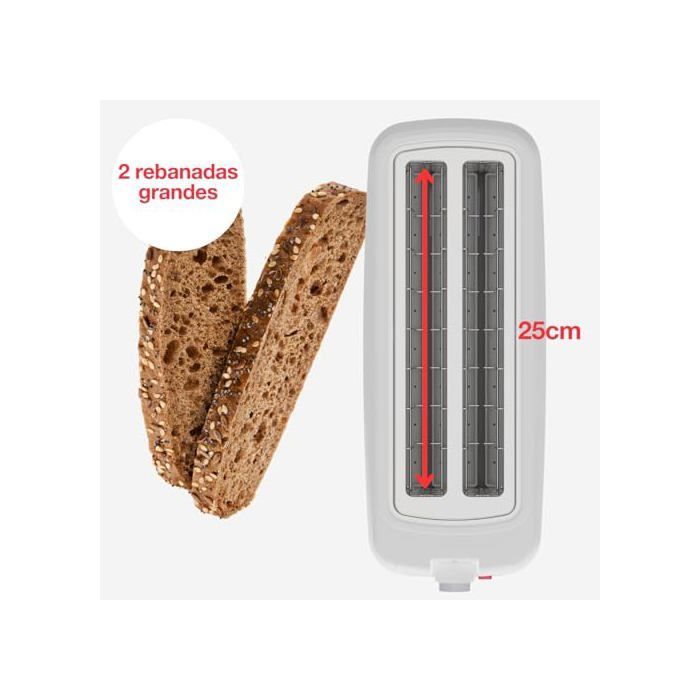 Broodrooster voor twee lange sleuven - Solac - 1200W - 6 bruiningsniveaus - Zelfcentrerend systeem