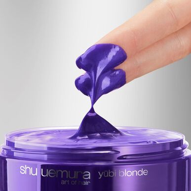 Baume violet anti-reflets cuivrés Shu Uemura Yubi Blonde, masque violet pour cheveux blonds ou décolorés 200 ml