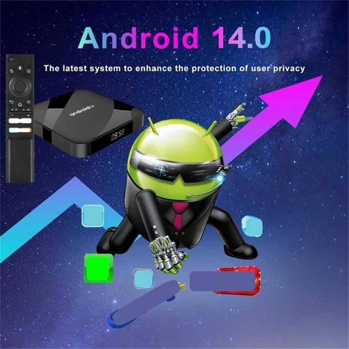 Boîte TV Android TV98 ATV, OUTUOTWQ Android 14 TV BOX Amlogic S905W2 2Go RAM 16 Go ROM 8K Vidéo WiFi 2.4G/5G Compatible Netflix
