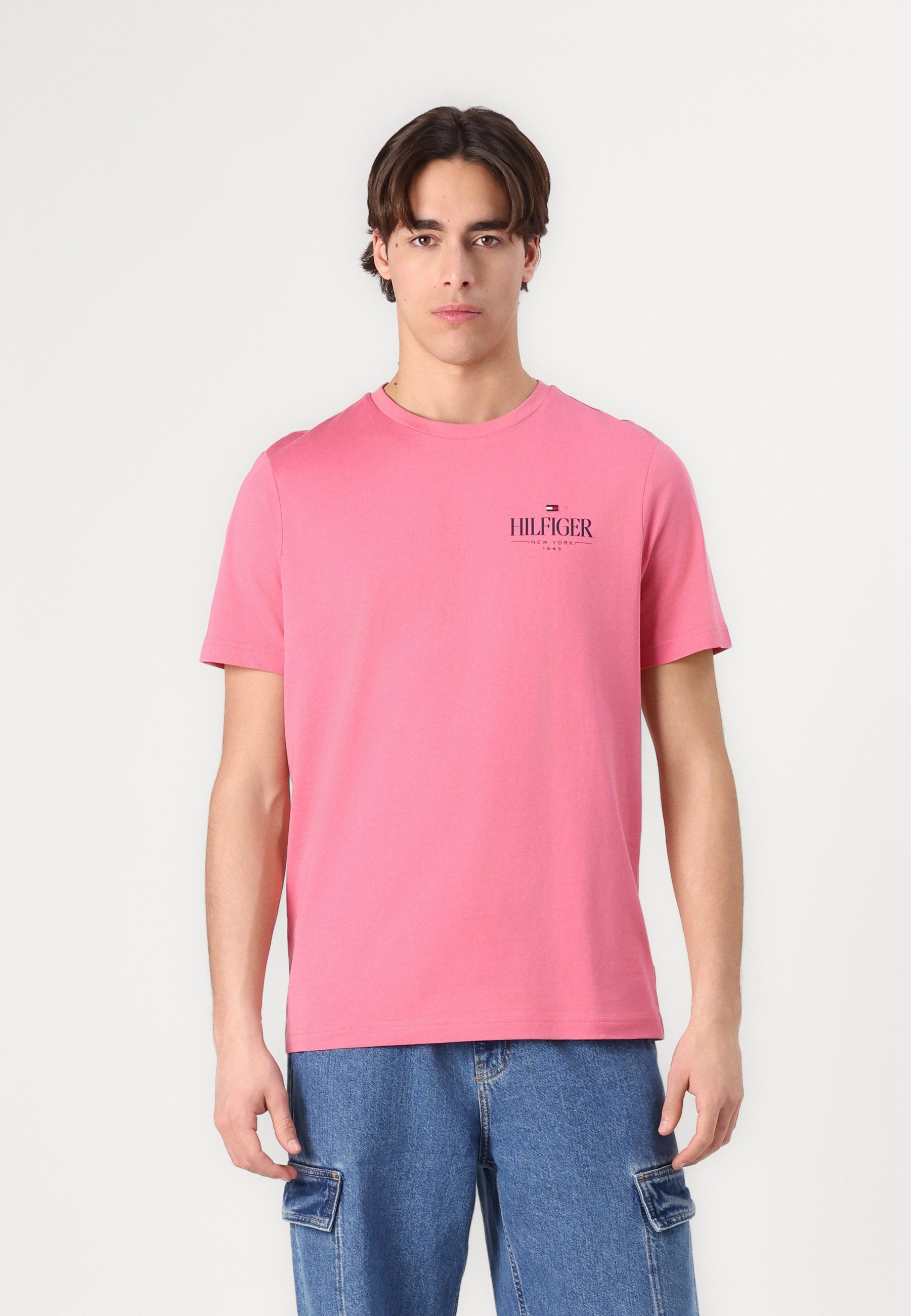 Tommy Hilfiger STACK TEE UNISEX - T-shirt stampata - rosa vintage