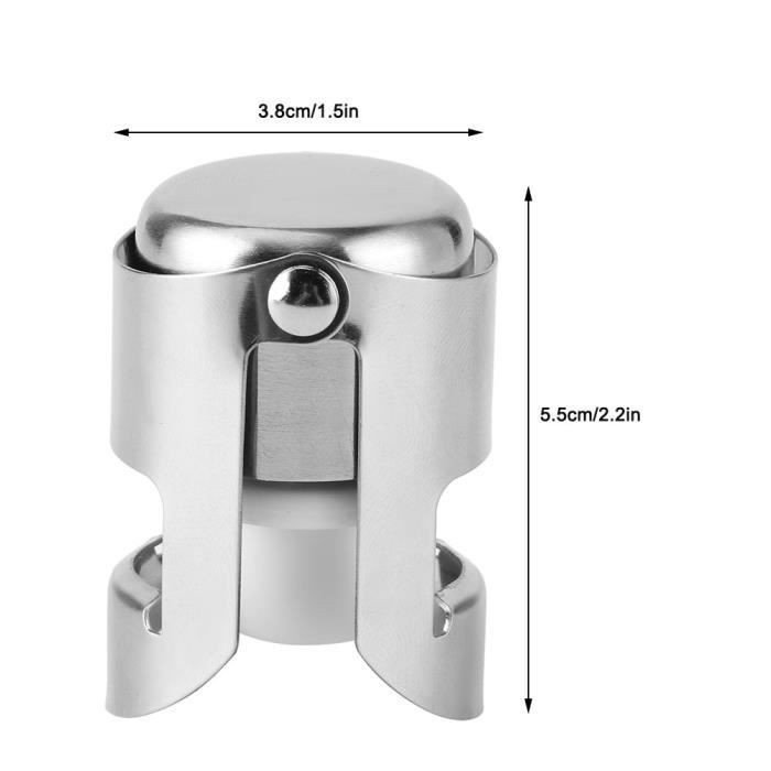 ☀5 tapones para botellas de champán y vino, selladores para uso doméstico y en bares, acero inoxidable☀-GOL
