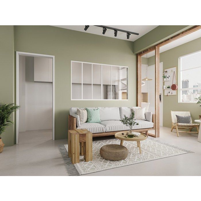 Mampara de cristal corredera de aluminio con recubrimiento de polvo blanco, 180x105 cm - RAVENA