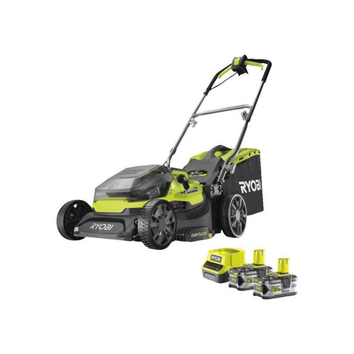 RYOBI - 36V HYBRIDE duwmaaier (aangedreven door 2 ONE+™ accu's) - 37 cm maaibreedte + 2 x 5 Ah accu's & lader - RY18LMH37A-250