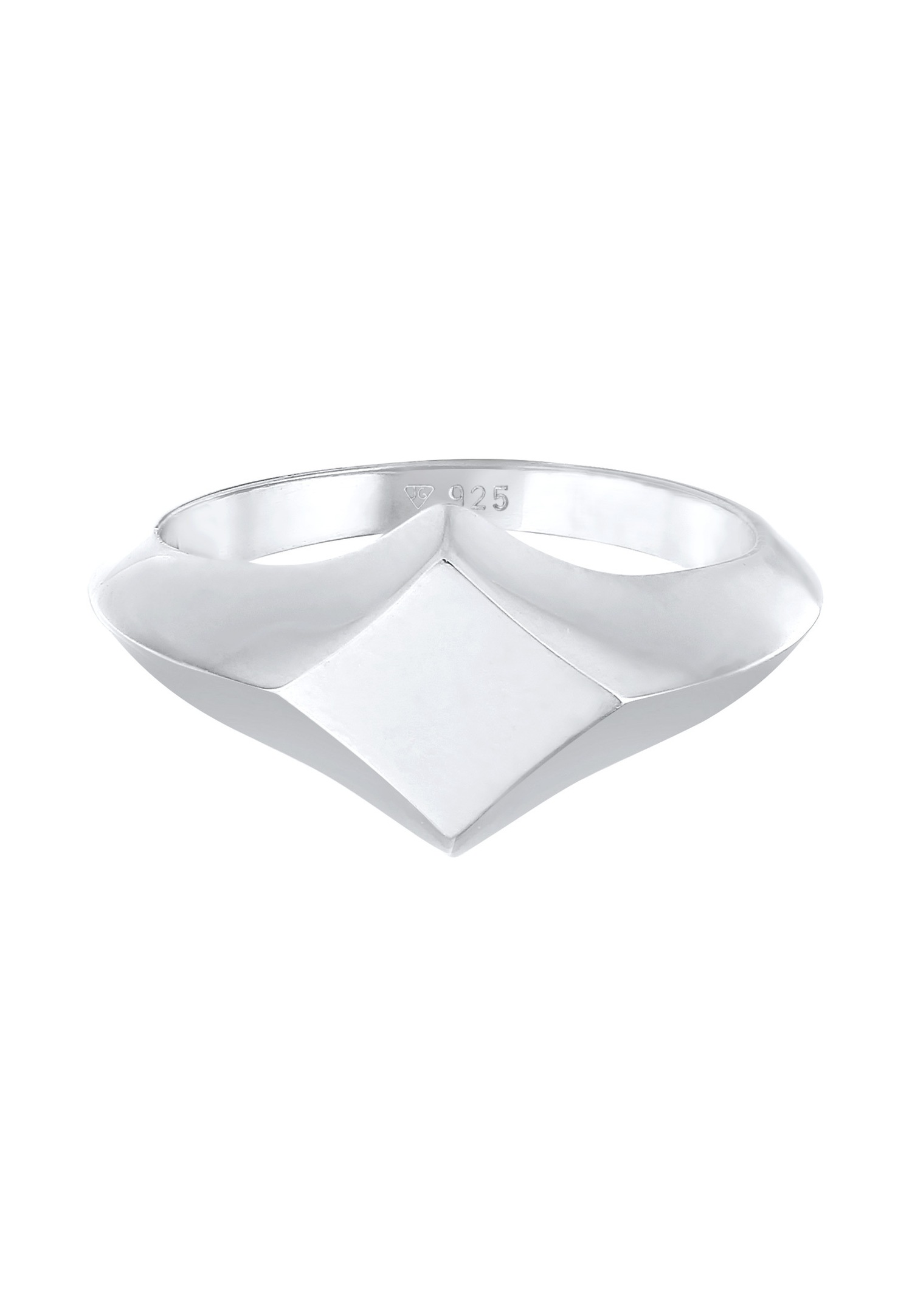 Elli PREMIUM Bague Signet pour femme - Rhombus Geo Look Blogger Trend en argent sterling 925