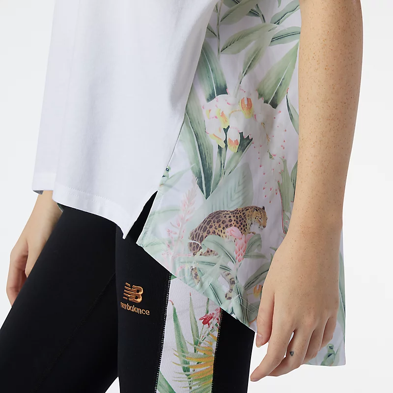 NB Essentials dames T-shirt van botanische jersey - wit