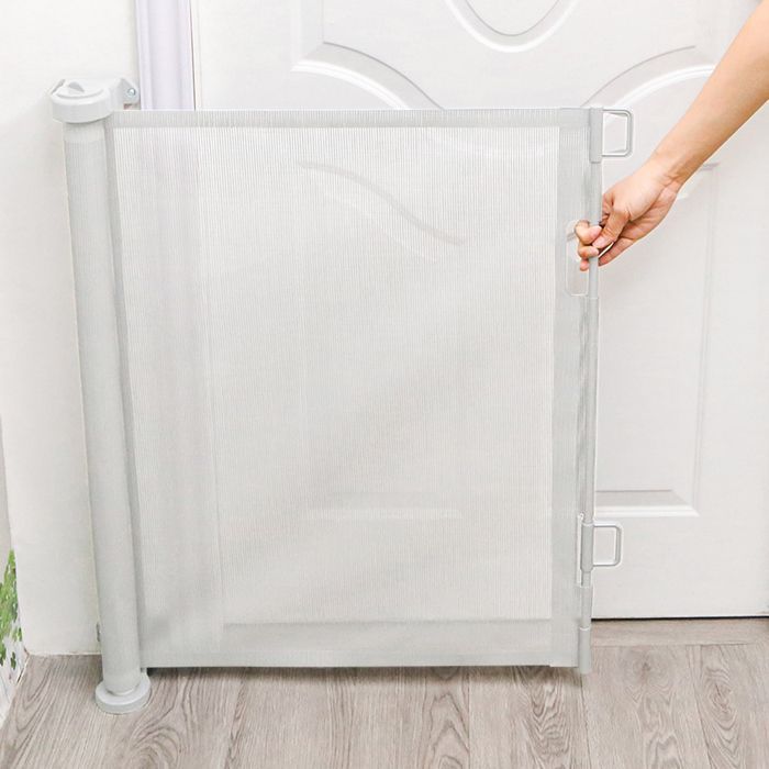 Barrera de seguridad MIPAN (0-150 cm) - Barrera retráctil para escaleras para bebés, niños y perros - Blanca