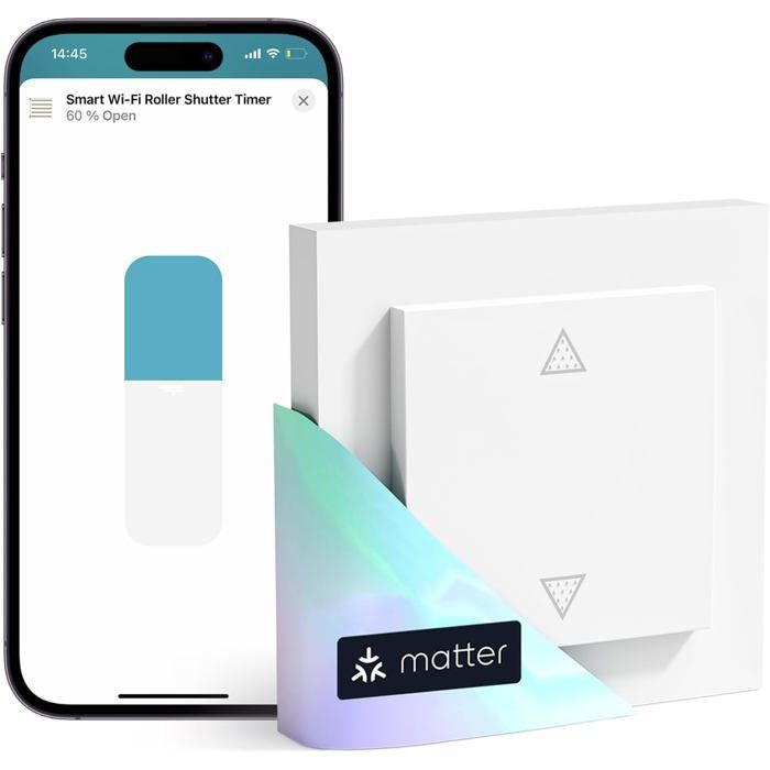 Interruptor para persiana enrollable con conexión WiFi - Compatible con Apple HomeKit y control remoto - SE REQUIERE CABLE NEUTRO
