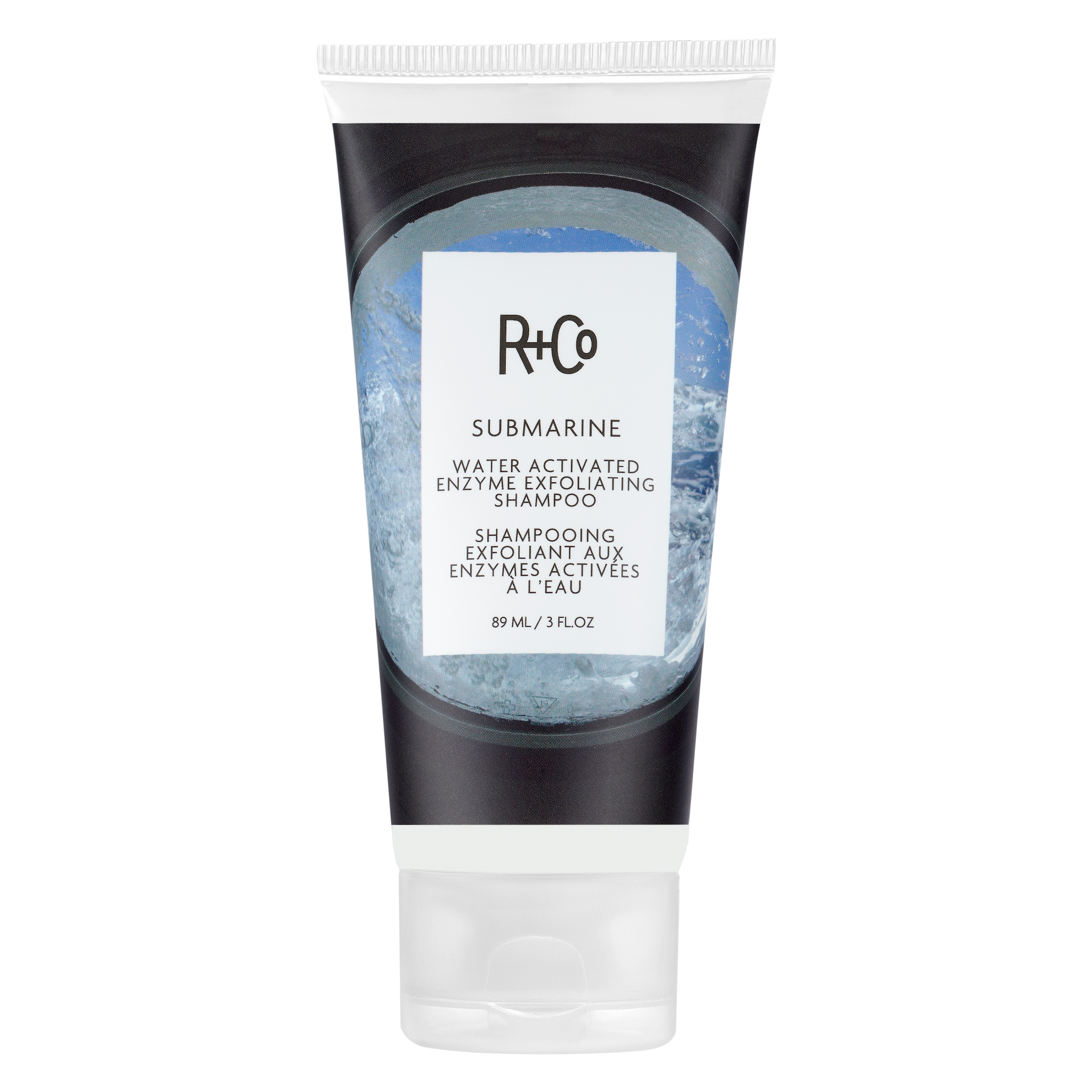 Șampon exfoliant cu enzime activate de apă submarină 89 ml - R+Co