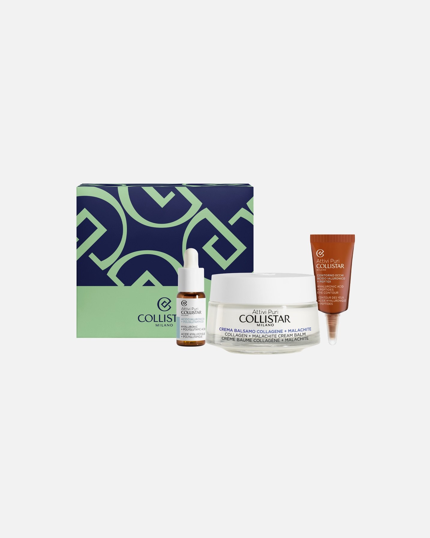 Collistar Set za nego obraza Attivi Puri Collagen + Malachite Cream Balm Set – 1 kos