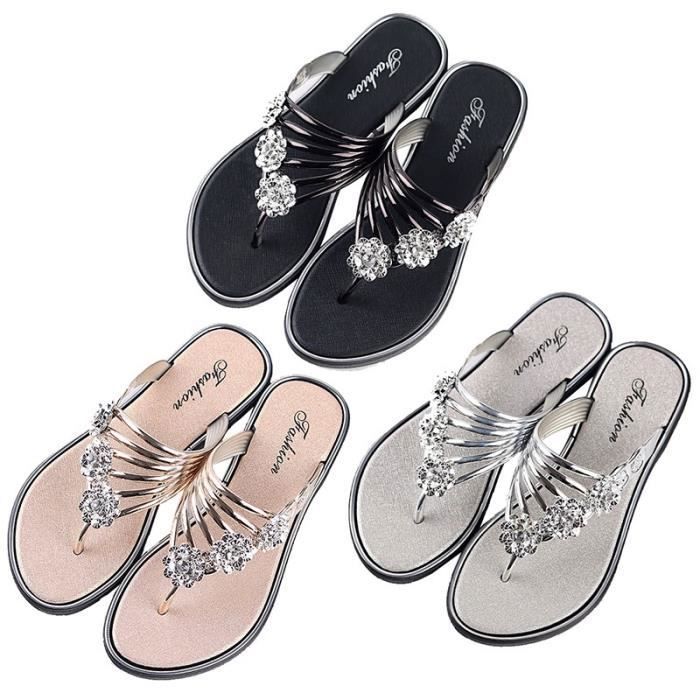 Damen-Flip-Flops – Marke – Modell – Gold – Strand – Rutschfest