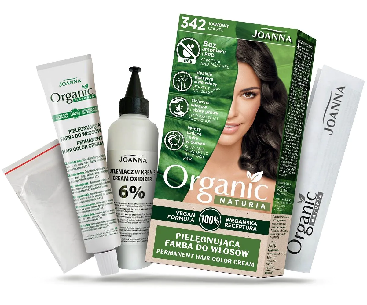 Joanna Naturia Organic Vegan Farba do włosów Kawowy 342