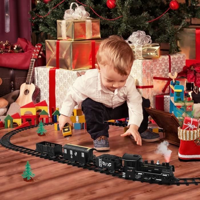 Trenino elettrico giocattolo - ZGEER - Locomotiva a vapore - Suoni realistici - Luci a LED - Musica