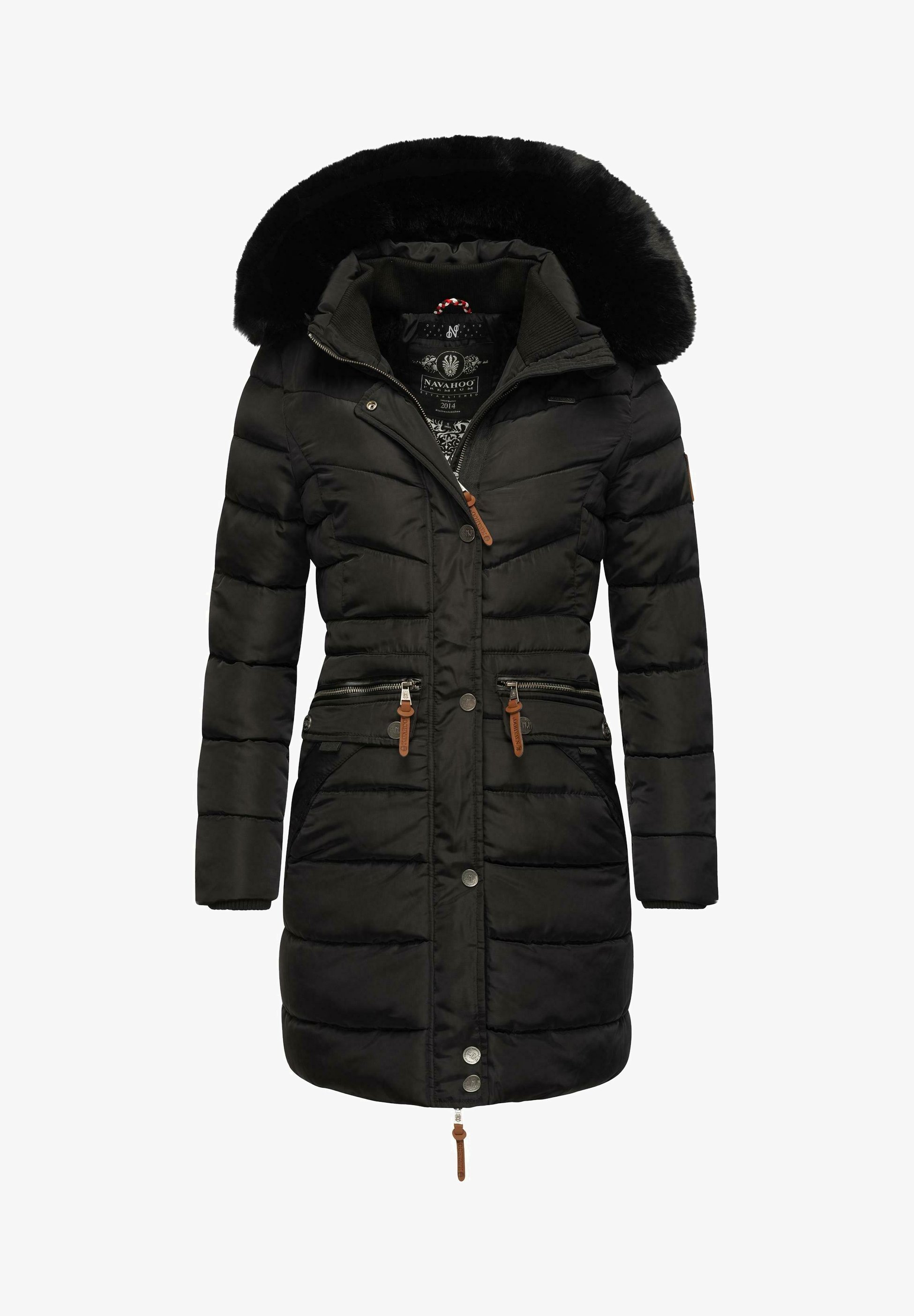 Navahoo Paula - Zimski kaput - crni s crnim krznom