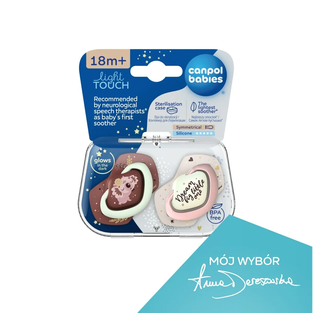 Canpol Smoczki silikonowe symetryczne, 18 mies.+, Brązowe