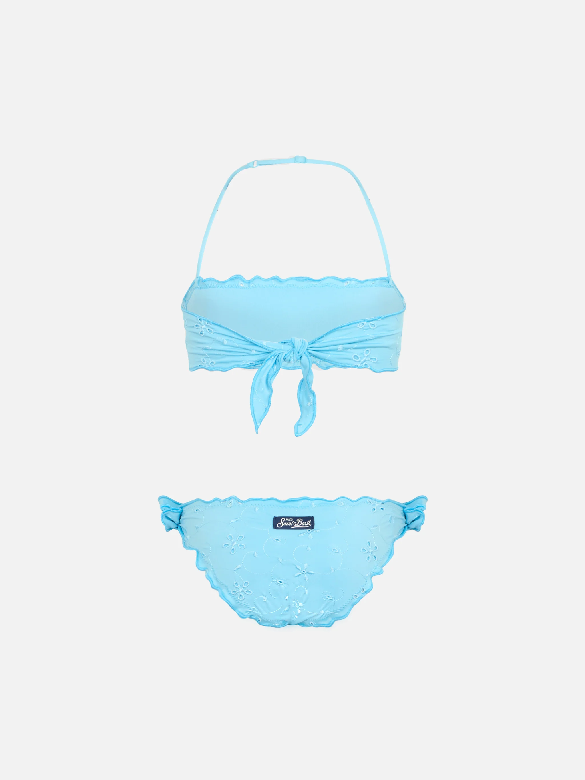 Bikini Emy en fascia classico con ricamo i pizzo Sangallo