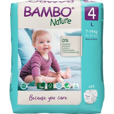 Bambo Nature Boys & Girls 0% parfemace Ekologické dětské pleny Velikost 4 7-14 kg 24 kusů
