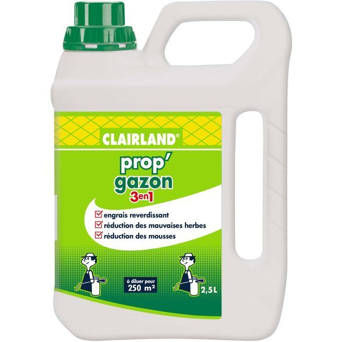 Fertilizante líquido para césped CLAIRLAND - Prop'Gazon - 3 en 1 - Concentrado - 2,5 L