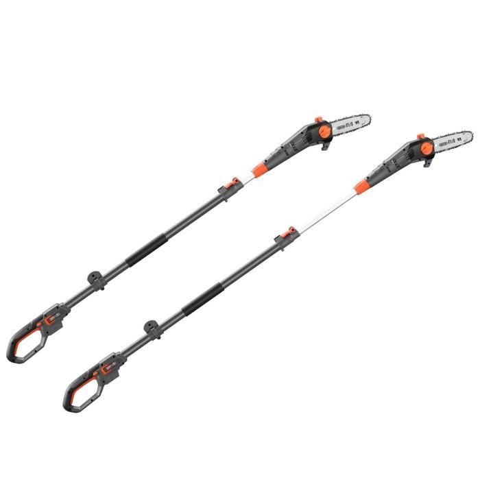 Forbici da potatura telescopiche a batteria FUXTEC FX-E1HE20 da 20 V con barra guida da 20 cm - Set batteria e caricabatterie