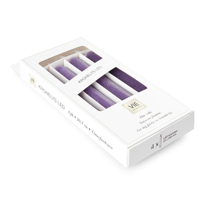 Vie Selected Crown light confezione da 4 pezzi 20,5 cm LED viola