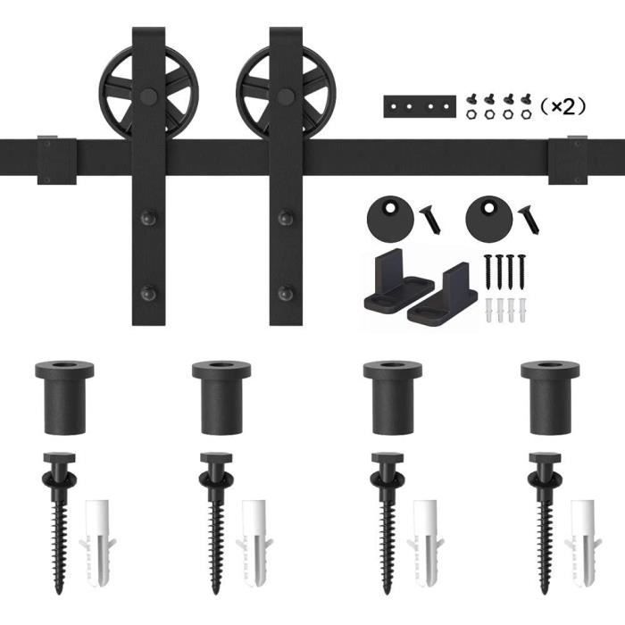 P1O 1.5M porte de grange grande roue accessoires de rail suspendu-porte coulissante accessoires de porte coulissante ensemble
