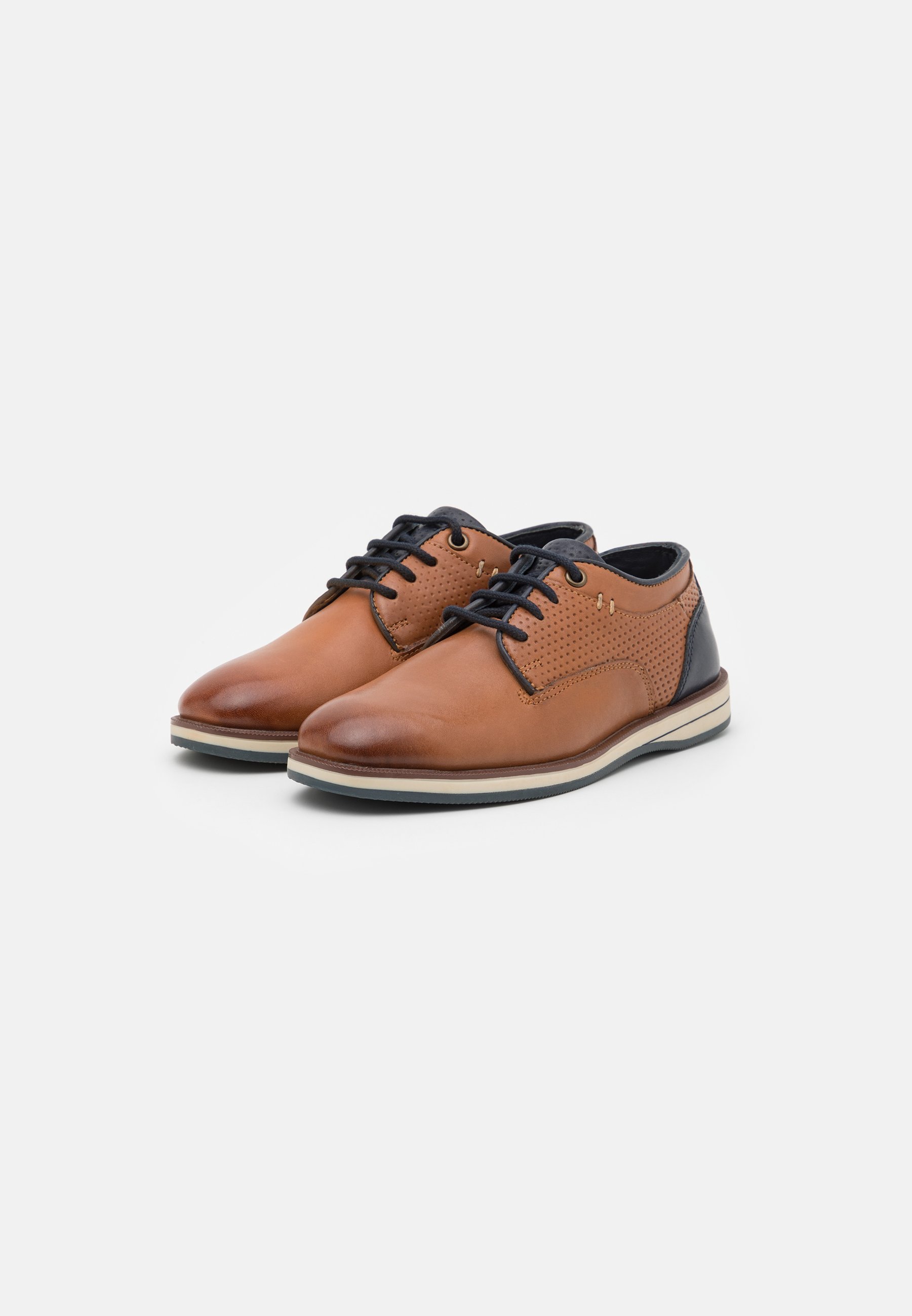 Friboo CUIR - Chaussures à lacets décontractées - cognac