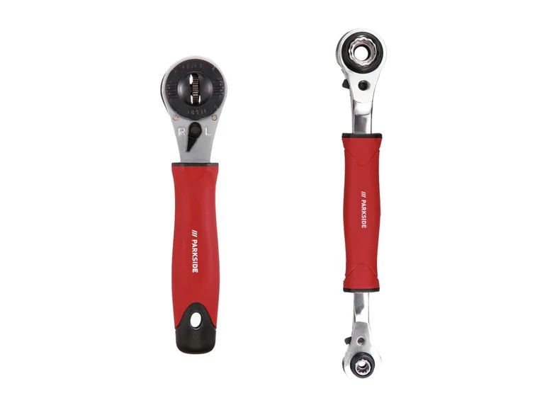 Chave de catraca multifuncional 8 em 1 PARKSIDE® com lubrificação e cabo bimaterial.