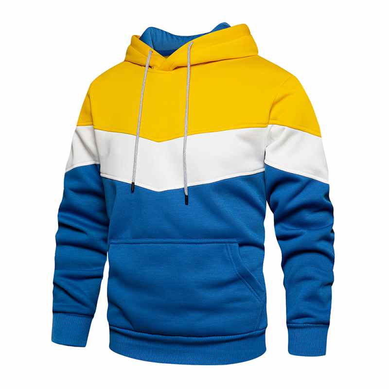 Męska bluza z kapturem Patchwork Bluzy z kapturem Odzież Casual Luźny Polar Ciepły Streetwear Męska Moda Jesień Zima Okrycia wierzchnie